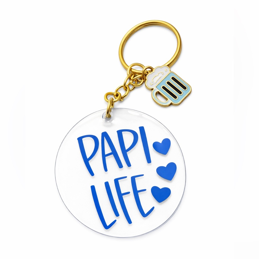 Blue and Gold Key Holder with Heart Accents